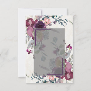 Blank Pink and burgundy floral budget wedding   Invitation