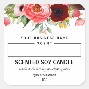 Blank Pink And White Scented Soy Candle Labels