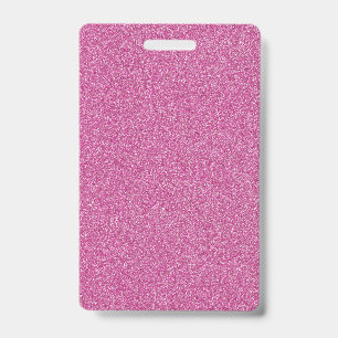 Blank Pink Glitter DIY Template Custom Text Photo ID Badge