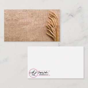 Blank Place Cards Wheat on Burlap Sack Country Rus
