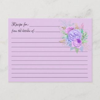Blank Recipe Cards: Flower Bouquet Postcard