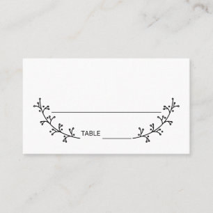 Blank Rustic Laurels Wedding Place Card