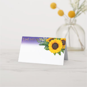 Blank Rustic Sunflower For Hand Written Wedding  Place Card