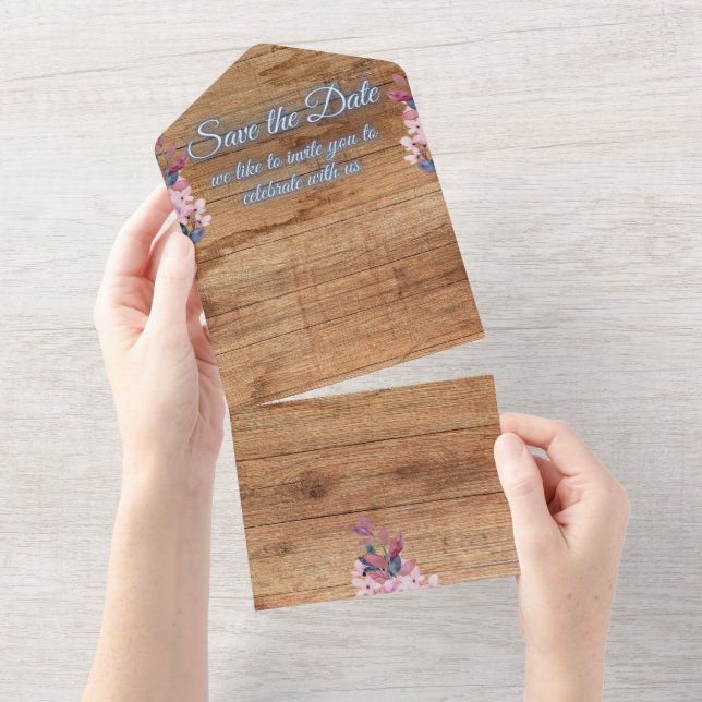 Blank Save the date all in one  Invitation (Tearaway)