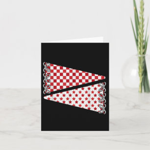 Blank School Spirit Team Colours Game Day Red Foot Card