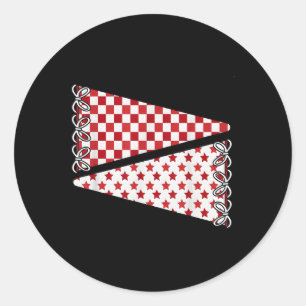 Blank School Spirit Team Colours Game Day Red Foot Classic Round Sticker