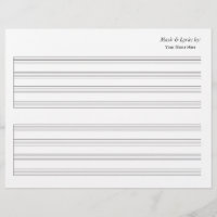 Blank Sheet Music 4 Stave Single