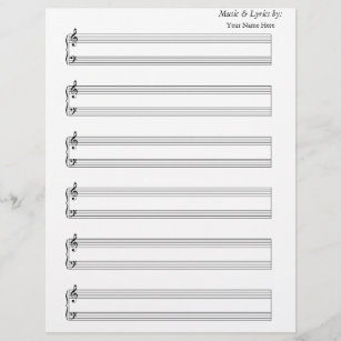 Blank Sheet Music Piano 6 Stave