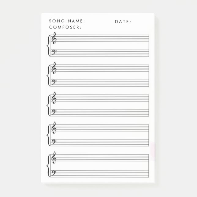  Blank Sheet Music   Post-it Notes (Front)
