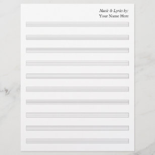 Blank Sheet Music Staves no Clefs