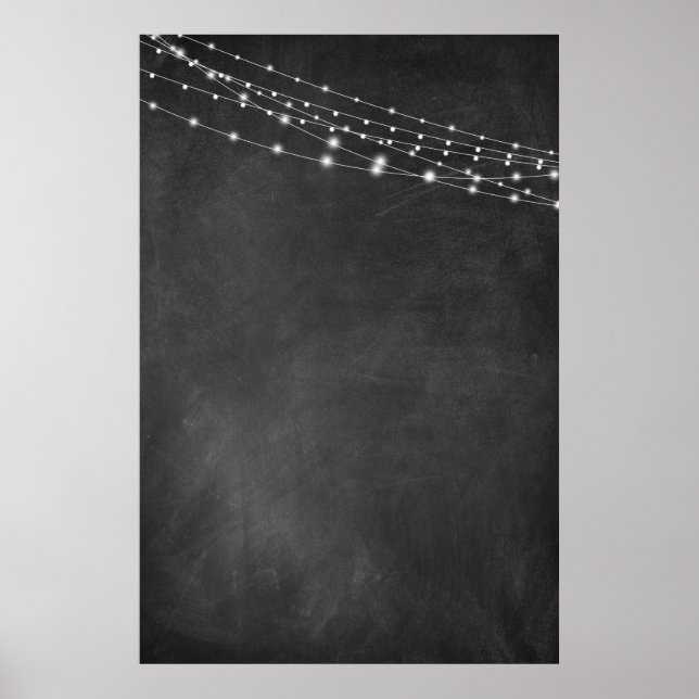 Blank Sign with Chalkboard and Light Strings: DIY (Front)