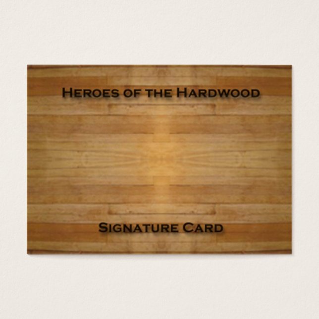 Blank Signature Card for basketball autographs! (Front)