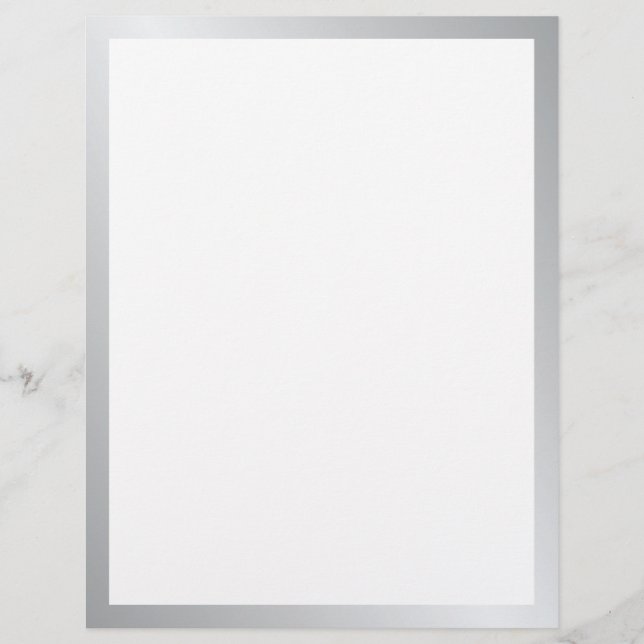 Blank Silver Custom Letterhead (Front)