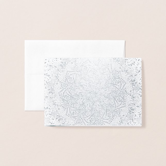 Blank Silver Foil & Kraft Christmas Greeting Card (Front With Envelope)