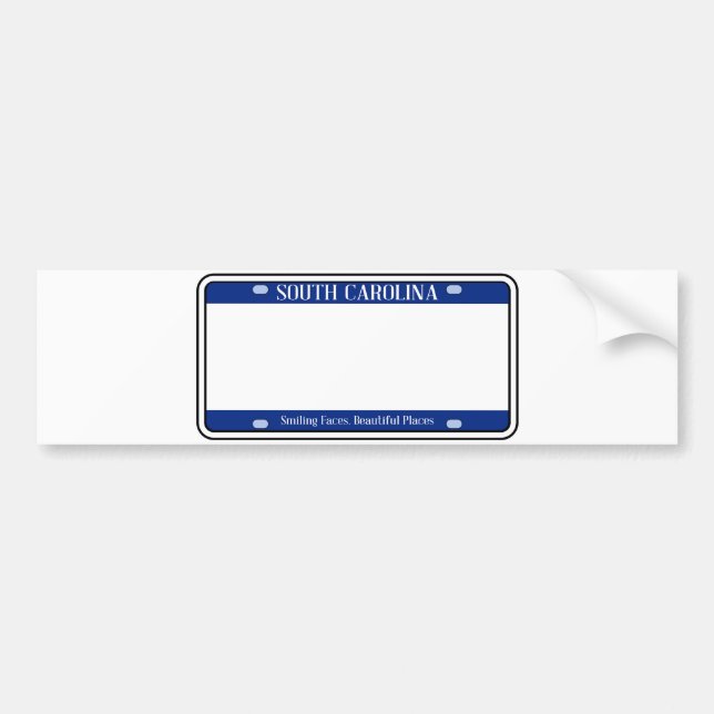 Blank South Carolina State License Plate Bumper Sticker (Front)