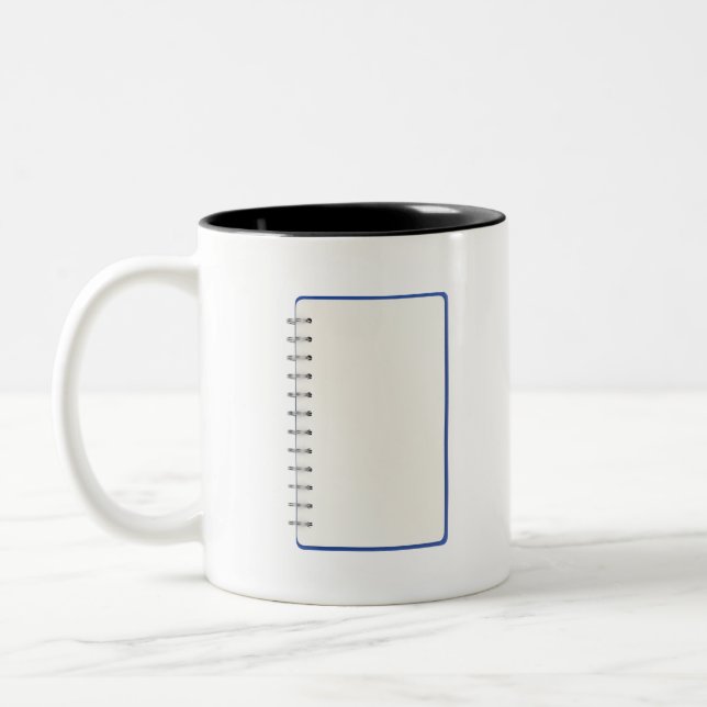 Blank spiral notebook Two-Tone coffee mug (Left)