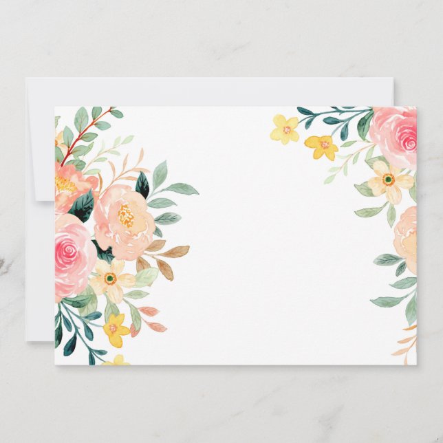 Blank Spring Watercolor Flowers Invitations (Front)