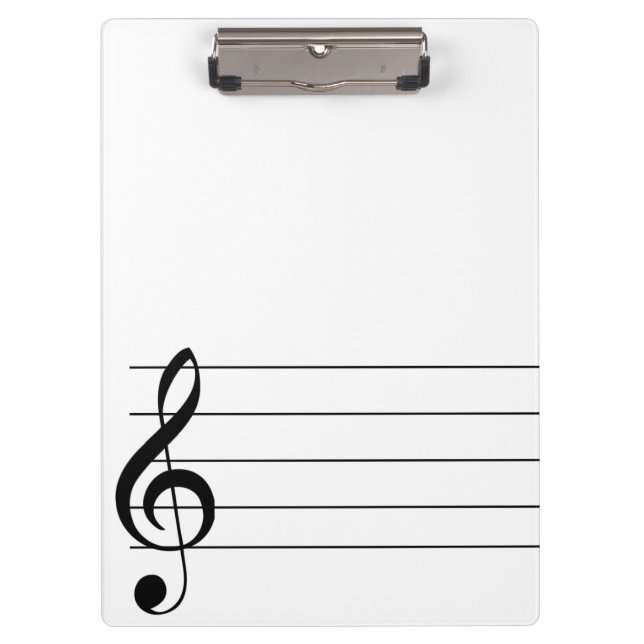 Blank Staff Treble Clef Musical Clipboard (Front)