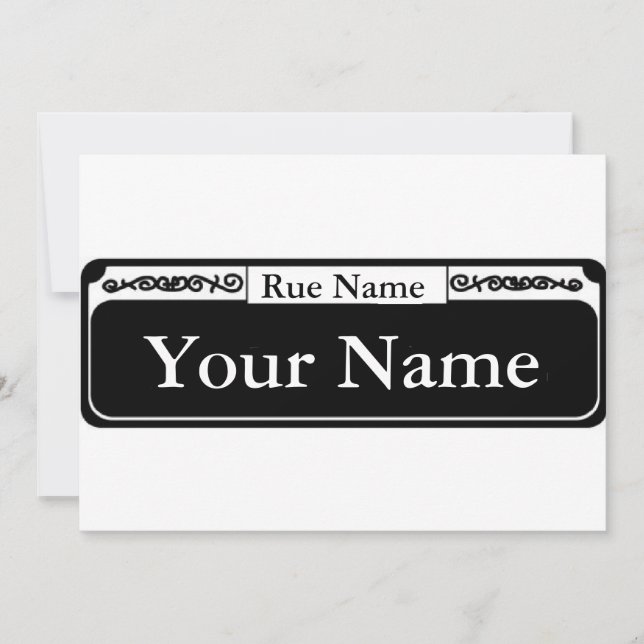 Blank Street Sign, Your Name, Rue Name (Front)
