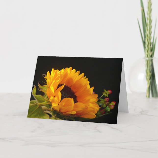 Blank Sunflower Greeting Card (Front)