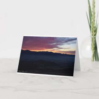 Blank Sunset over the Mountains Greeting Card