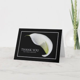 Blank Sympathy Thank You Card -- Peace Lily