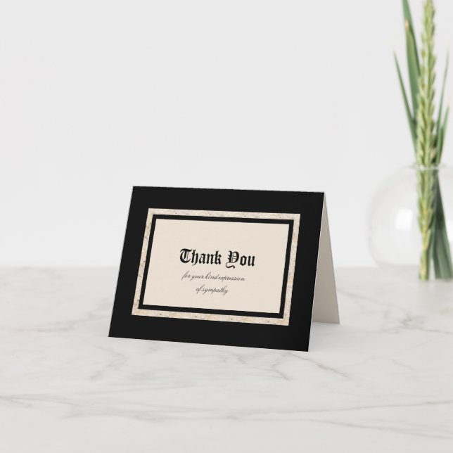 Blank Sympathy Thank You Note Card Classic Design (Front)