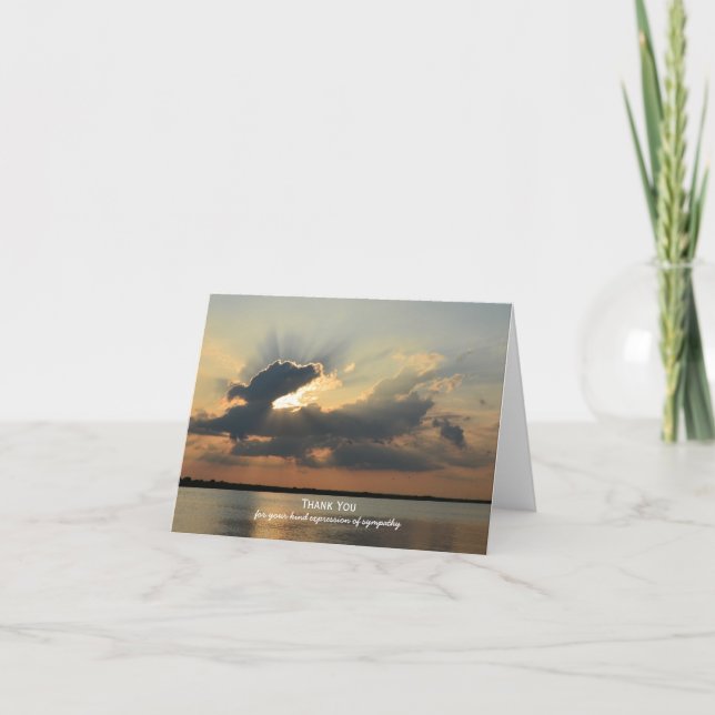 Blank Sympathy Thank You Note Card -- Sunset (Front)