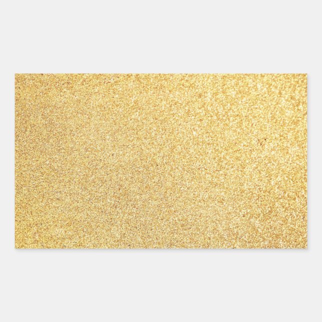 Blank Template Add Your Text Modern Gold Glitter Rectangular Sticker (Front)