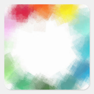 Blank Template Custom Blue Green Pink Red Yellow Square Sticker