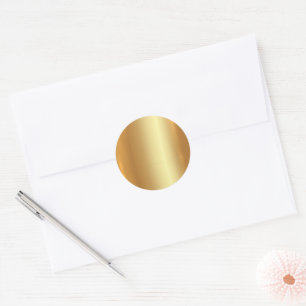 Blank Template Custom Text QR Code Your Logo Gold Classic Round Sticker
