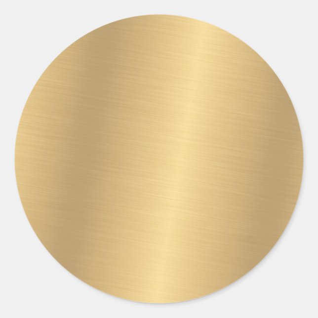 Blank Template Elegant Faux Gold Metallic Look Classic Round Sticker (Front)