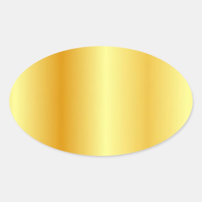 Blank Template Elegant Modern Gold Look Custom Oval Sticker (Front)