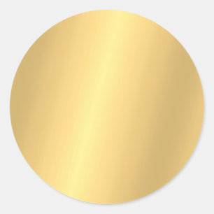 Blank Template Glamour Elegant Faux Gold Stylish Classic Round Sticker