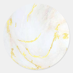 Blank Template Gold Marble Add Your Text Modern Classic Round Sticker