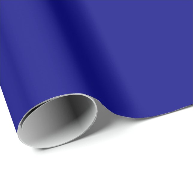 Blank Template Navy Blue Plain Elegant Solid Colou Wrapping Paper (Roll Corner)