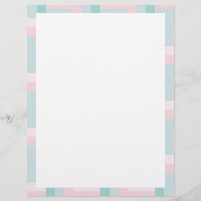 Blank Template Pink Blue Green Custom Modern Custom Letterhead (Front)