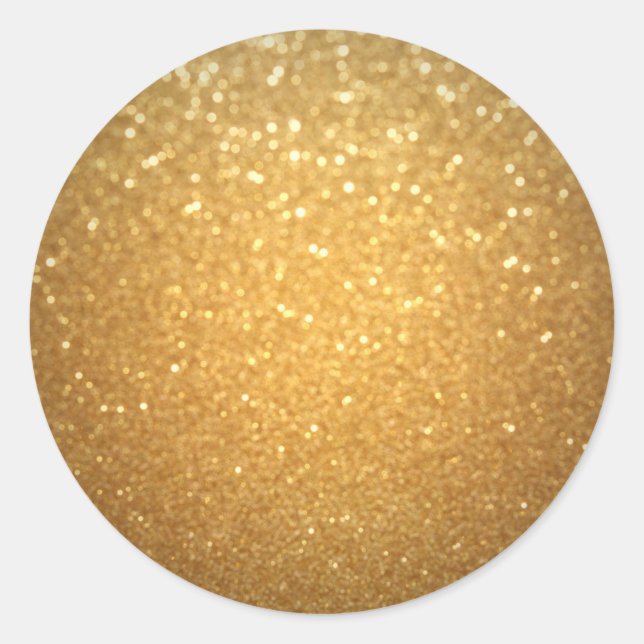 Blank Template Trendy Gold Glitter Modern Elegant Classic Round Sticker (Front)