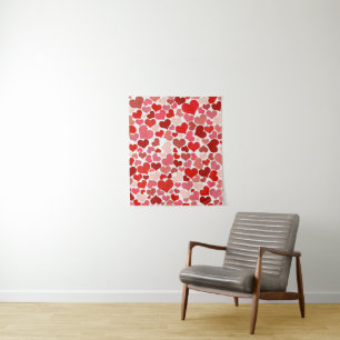 Blank Templates Red Hearts Love Pattern Tapestry