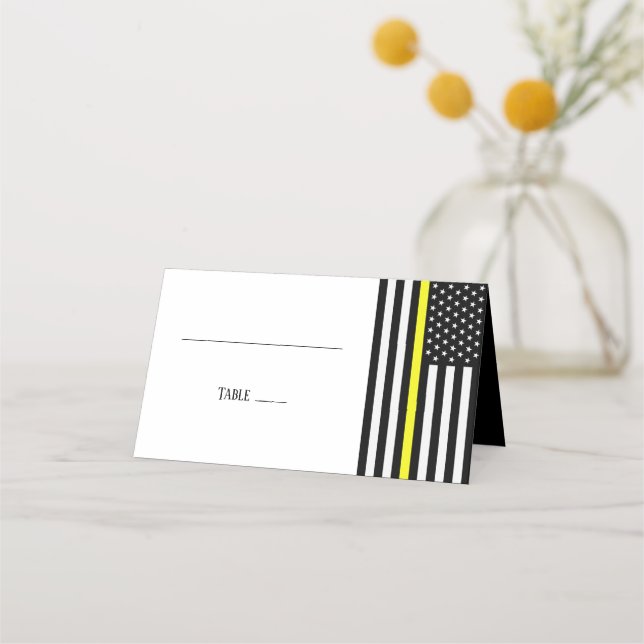 Blank Thin Yellow Line Place Card (Front)