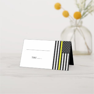 Blank Thin Yellow Line Place Card