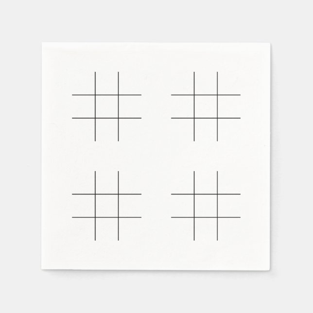 Blank Tic Tac Toe Grids Party Table Fun Game  Napkin (Front)