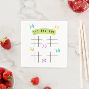 Blank Tic Tac Toe Grids Party Table Fun Game Napkin