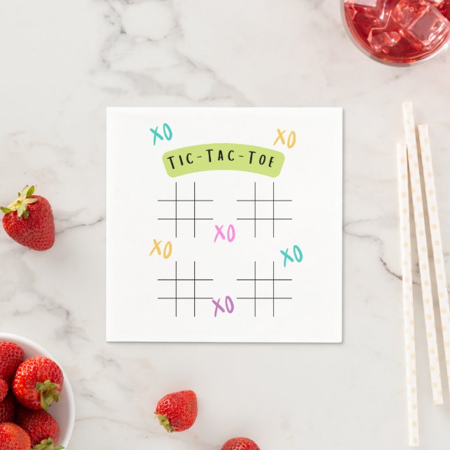 Blank Tic Tac Toe Grids Party Table Fun Game  Napkin (Insitu)