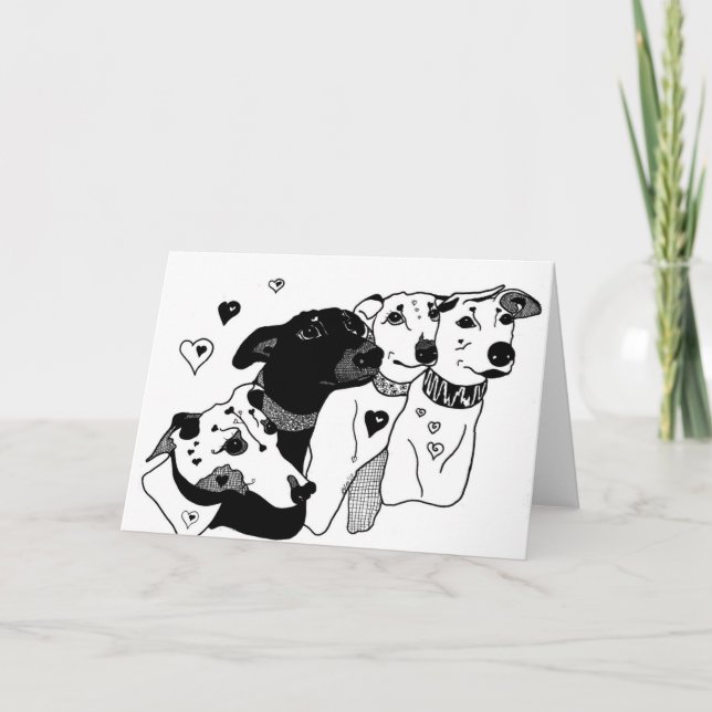 Blank to personalise Greyhound Greeting Card (Front)