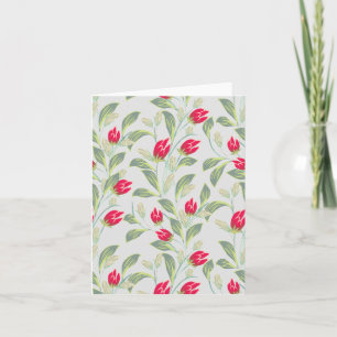Blank Tulips Flowers Notecard, Elegant Floral Card