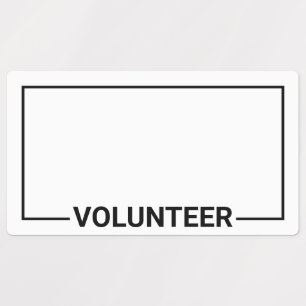 Blank Volunteer Name Badge