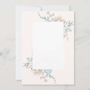 Blank Wedding Invitation - pink blue roses