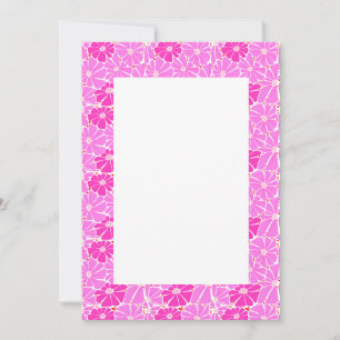 Blank Wedding Invitation - pink daisy