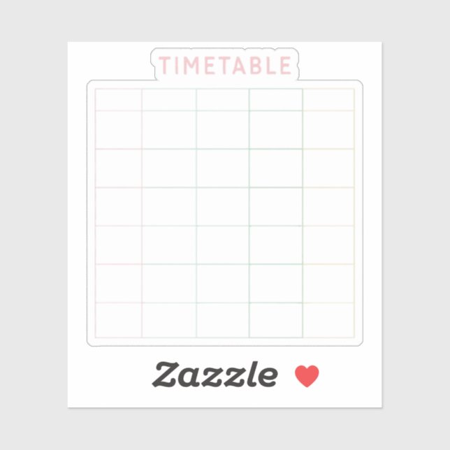 Blank Weekly Schedule Grid for Kids & Students (Sheet)